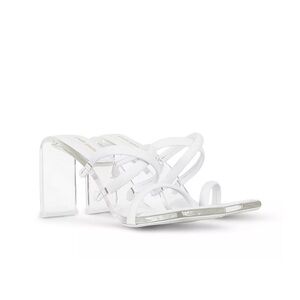 Cult Gaia Letta Strappy Sandals Sz 37.5 Clear PVC Pumps
Acrylic Stiletto Heels